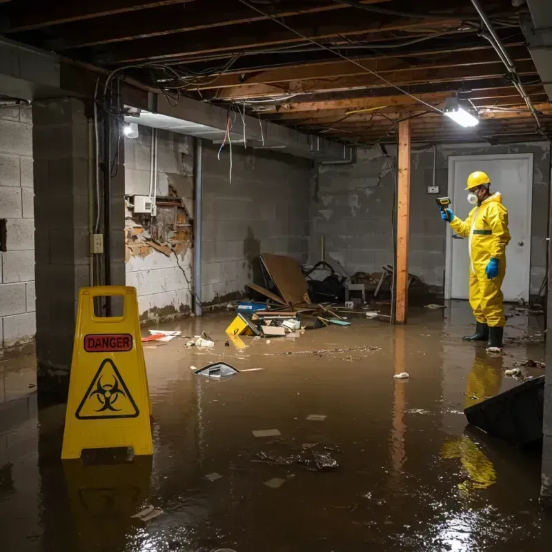 Flooded Basement Electrical Hazard in Chenango Bridge, NY Property